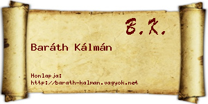 Baráth Kálmán névjegykártya